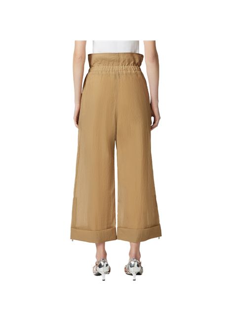Pantalone Pinko donna Somebody 104896 A2EK Beige cropped nylon poliestere quadri strappi viata alta PINKO | Pantaloni | 104896 A2EKC82